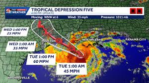 Tropical Depression Five, churns towards Texas, SW Louisiana; What New Orleans can expect