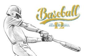 Baseball Bat Drawing Black And White Sketchy Baseball Drawing Set Baseball Drawings Drawing Set Baseball