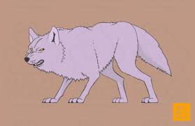 Full moon blood red with howling wolf black night sky for halloween or desert. Artstation Wolf Idle Animation Fabled Frame