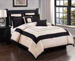 Black And Grey Bed Sets 8 Piece Queen Stratton Black And Ivory Comforter Set Comforter Sets Ivory Comforter King Comforter Sets