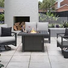 Check spelling or type a new query. Hampton Bay Vendome 42 In X 24 In Square Aluminum Propane Fire Pit In Grey Vendome42g 1 Pc The Home Depot In 2021 Propane Fire Pit Fire Pit Kit Backyard Fire