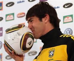 Brazil soccer player kaka photos. Kaka Kisses Controversial Jabulani Ball Reuters Com