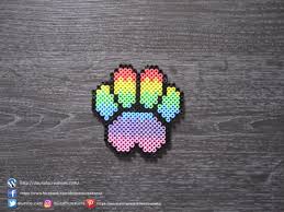 Empreinte De Patte Pastel Perles Hama Pastel Paw Print Perler Beads Perles Hama Kawaii Schemas De Bijoux En Perles Billes De Fer