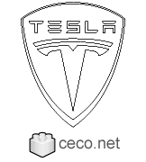 Automobile brand tesla got its name thanks to the when mark tarpening and martin eberhard announced their electric car project, the first investor was the internet giant google. Autocad Drawing Tesla Motors Logo Tesla Inc Emblem Simbol Dwg Dxf