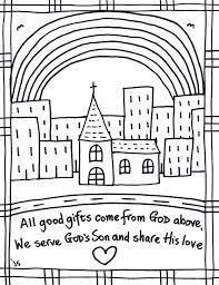 Christ carrying cross coloring page. Church Kids Coloring Page Stushie Art