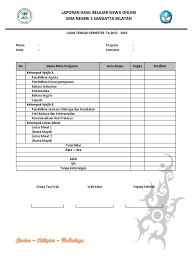Contoh Raport Online | PDF
