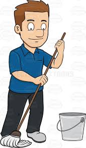 A Man Mopping The Floor Stock Cartoon Graphics Vector Toons S Pic Man Clean House
