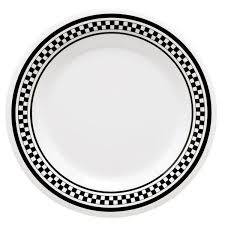 Black And White Checkered Dinnerware Diamond Chexers 12 Inch Wide Rim Plate Melamine Case Of 12 Plates Melamine Dinnerware Dinnerware