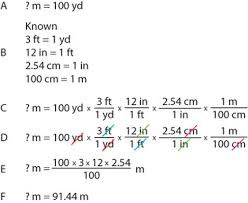 english to metric conversions unit cancelling method