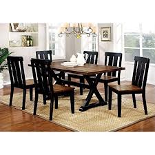 Shop dining room sets and other modern, antique and vintage tables from the world's best furniture dealers. Furniture Of America Lara Farmhouse Style 7 Piece Two Ton Https Www Amazon Com Dp B077p1t595 Ref C Oak Dining Room Black Dining Room Farmhouse Dining Room