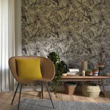 Papier Peint Intisse Jungle Leaf Coloris Lin Papier Peint Decoration Maison Papier Peint Intisse