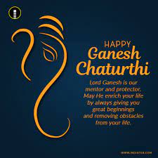 May lord ganpati bless you… with the. Happy Ganesh Chaturthi Image Photo With Nice Quotes Wishes Indiater