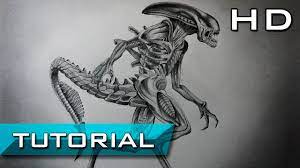 How to draw a xenomorph step by step tutorials easy drawing for kids learning how to draw a xenomorph is very simple! How To Draw Xenomorph From Alien Covenant Step By Step With Pencil Fan Art Prometheus 2 Youtube