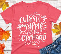 Cutest Apple In The Orchard Svg File Kids Shirt Svg For Fall Etsy Fall Shirts Vinyl Fall Kids Fall Shirts