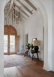 See more ideas about foyer lighting, decor, house design. Rustic Trestle Console Table With Large Black Jug Lamp Cottage Entrance Foyer