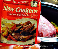 Place the roast on top of the vegetables and sprinkle it with the steak seasoning. Savory Slow Cooker Pot Roast Stockpiling Moms