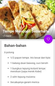 Contact resep sajian sedap on messenger. Resep Tempe Mendoan Pour Android Telechargez L Apk
