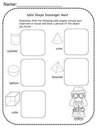 This Solid Shape Scavenger Hunt Is A Fun Interactive Geometry Activity The Students Will Be Asked To Look For Various Free Math Lessons Solid Shapes Free Math