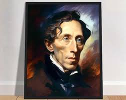 Hans Christian Andersen Oil Painting Art Print Portrait POSTER