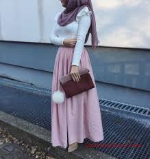 2019 Tesettur Etek Kombinleri Pembe Uzun Klos Etek Beyaz Bluz Mor Sal Vizon T Tesettur Ayakkabi Modelle Hijab Fashion Inspiration Muslim Fashion Hijab Fashion
