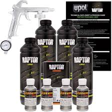 Buy U Pol Raptor Pewter Metallic Urethane Spray On Truck Bed Liner Kit Wfree Spray Gun 4 Liters Online In Vietnam B01cke9evo
