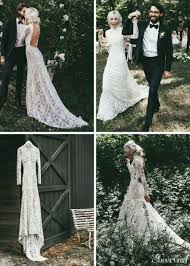 Vintage High Neck Lace Boho Wedding Dresses With Sleeve Backless Bohemian Wedding Dress Lace Wedding Dress Vintage Backless Wedding Wedding Dress Long Sleeve