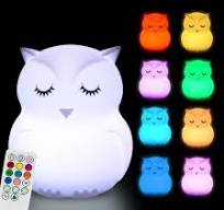 Large Owl Night Lights for Kids LED Nursery Lamp Children's Room Moon  Bedside Lamp, Changeable Brightness & Color Child Table Night-Light,  Lighting ...
