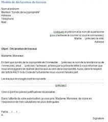 Comment réagir face à des infiltrations : Modele De Declaration De Travaux