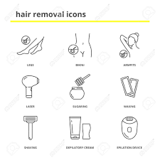 Depilatory cream is another popular option for butt hair removal, but make sure that it's one that won't end up burning when you use it. Hair Removal Icons Legs Bikini Armpits Laser Sugaring Waxing Shaving Depilatory Cream Epilation Device Royalty Free Cliparts Vectors And Stock Illustration Image 90921749