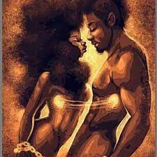 Sensual african couple art