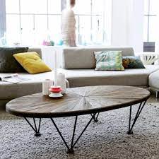 table basse en metal et orme 140 x 80 cm meubles de salon table basse mobilier de salon meuble bois brut