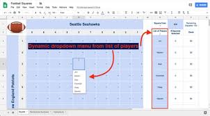 Football Squares Spreadsheet Template For Google Sheets