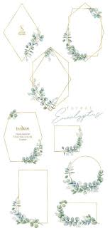 Eukalyptus Rahmen Aquarell Geometrische Blumen Clipart Laub Grun Gold Hochzeit Braut Zart Natur Zweig Sanfte Blatter In 2020 Geometrische Blume Hochzeit Zeichnung Hochzeitslogos