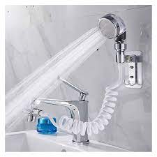 Kitchen tap extenders for face. Bidls Faucet Extender Bathroom Wash Face Basin Water Tap External Shower Head Toilet Hold Filter Flexible Hair Washing Faucet Rinser Extension Set Color Silver Buy Online At Best Price In Uae
