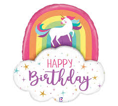 35 Pkg Birthday Unicorn Rainbow Balloon
