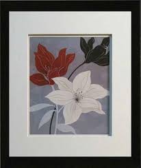 Black And White Floral Framed Art Black Red White On Grey I Floral Framed Art Wall Decor Art Pictures Home Decor Framed Art Wall Decor Wall Art Decor Framed Art