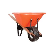 6 cubic foot steel wheelbarrow with never flat tire #r6ff25; Leonard 6 Cubic Foot Capacity Poly Tray Wheelbarrows