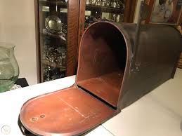 Body constructed of heavy 16 and 14 gauge galvanized steel; Vintage Large Solid Copper Mail Box Very Rare On Ebay 1895224301