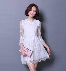 Beranda » dress / long dress wanita korea » gaun pesta malam putih lengan panjang. ãƒƒ 27 Model Gaun Pesta Korea Tampilan Desain Terbaru