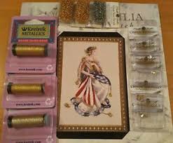 Details About Mirabilia Queen Of Freedom Cross Stitch Chart Mill Hill Beads Kreinik Threads