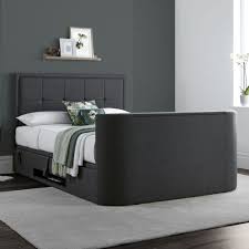 With metal slat headboard ideas platform beds free delivery possible on eligible. Eston Grey Fabric Ottoman Electric Media Tv Bed