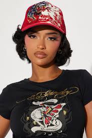 Flaming Ed Hardy Trucker Hat