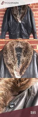 J Walden Raccoon Collar Leather 80s Coat Collar Fashion Coat
