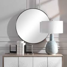 Hammered copper framed round mirror finish: Coulson Nickel Round Mirror Uttermost Round Mirrors Mirror Uttermost Mirrors