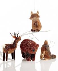 Bristle Woodland Animal Christmas Tree Ornaments Christmas Decorations Ornaments Burlap Christmas Christmas Ornaments
