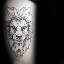 Top 57 Geometric Lion Tattoo Ideas 2021 Inspiration Guide Geometric Lion Tattoo Mens Lion Tattoo Geometric Lion