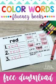 Color Words Fluency Book Preschool Sight Words Sight Word Books Color Words Kindergarten