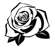 Rose Temporary Tattoo Pack Of 2 Black Silhouette Roses Drawing Rose Stencil