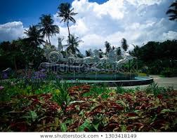 Beautiful Landscape Of The Garden With Krishna S Chariot Statue Of The Park At Tangguwisia Village North Bali Indonesia