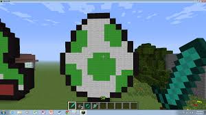 Yoshi Egg Minecraft Pixel Art Minecraft Art Minecraft Statues